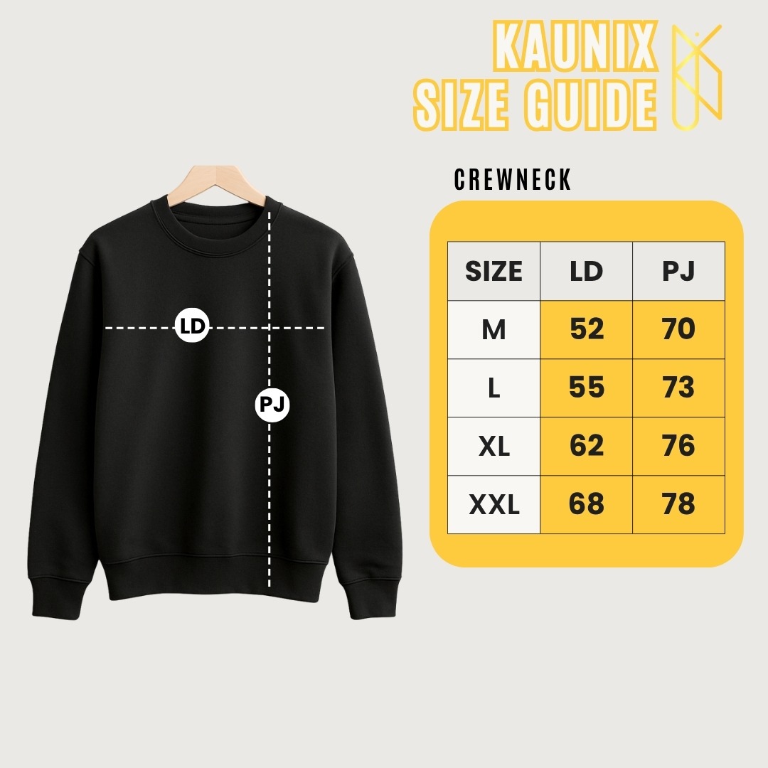 KAUNIX - CREWNECK CUSTOM DESIGN - Bebas pilih desain request - sweater sablon print DTF 3D