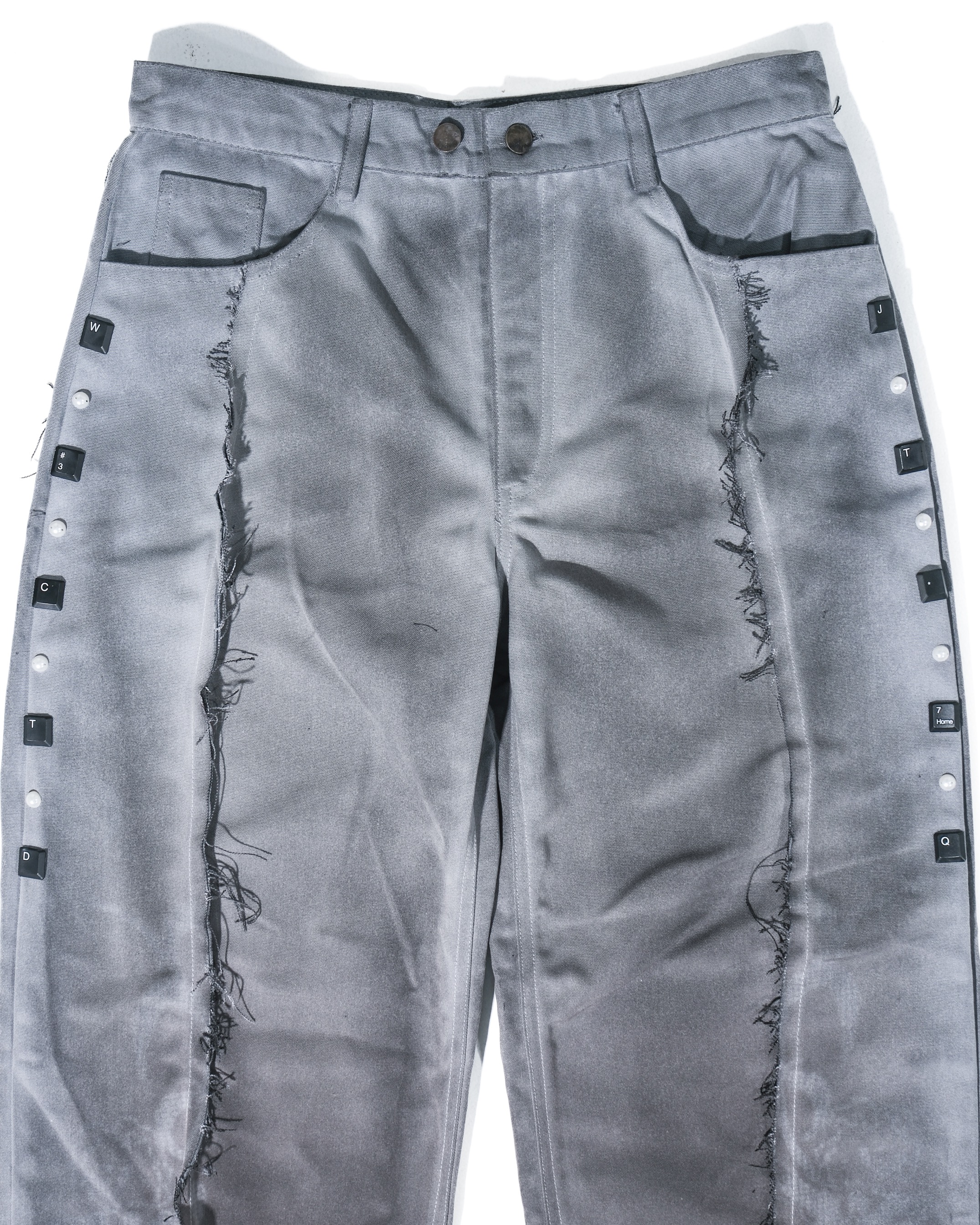 PUSS X BUTTON LIGHT GREY PANTS