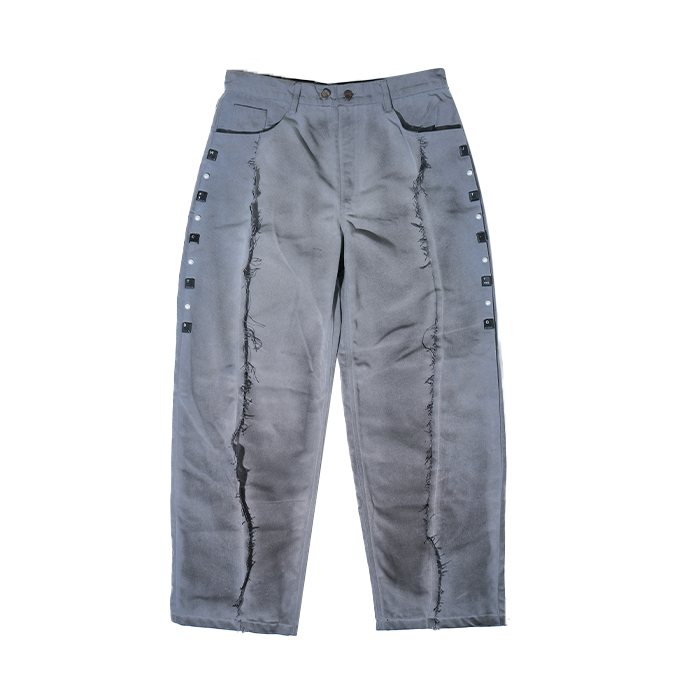 PUSS X BUTTON LIGHT GREY PANTS