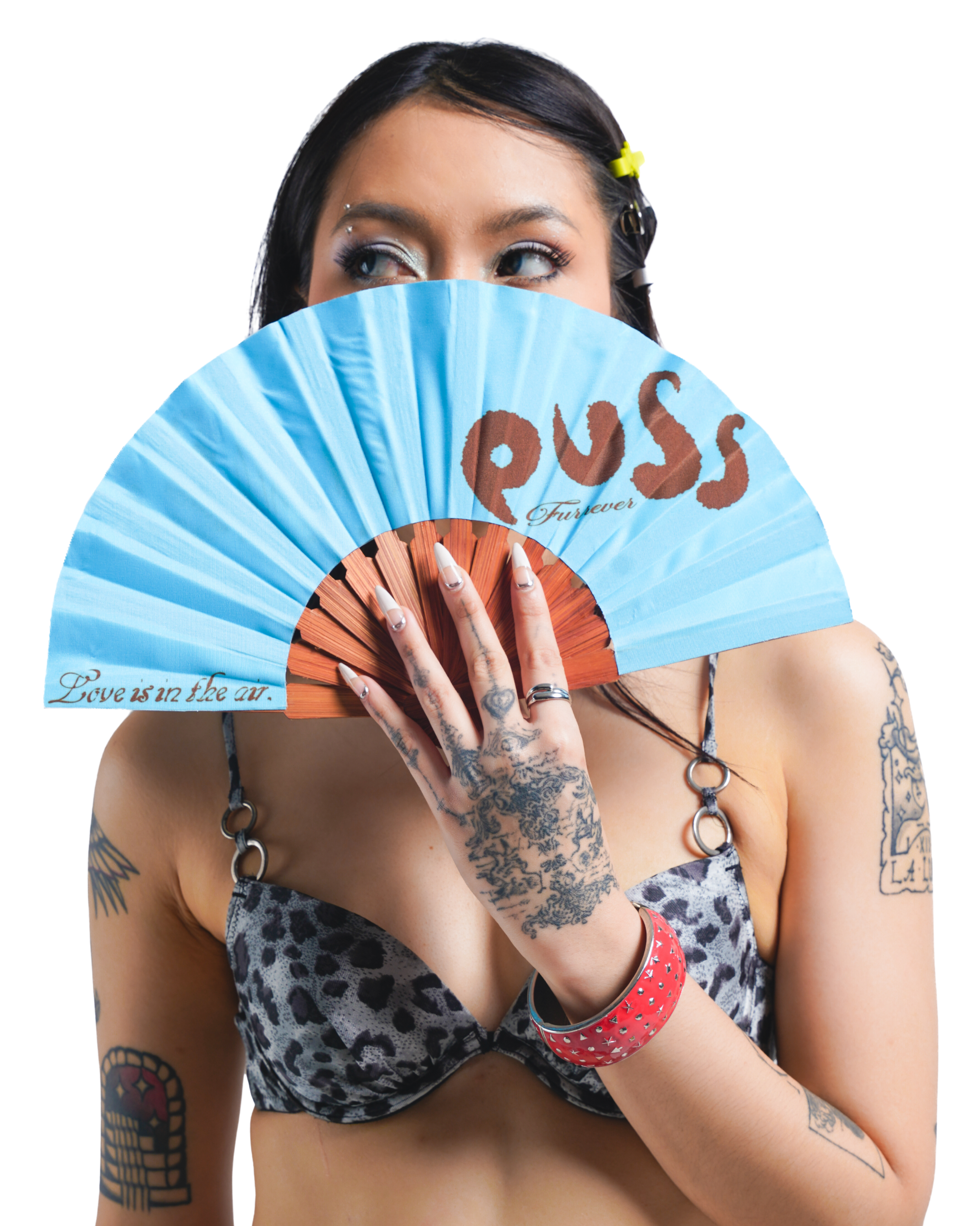 PUSS IM A FAN BLUE