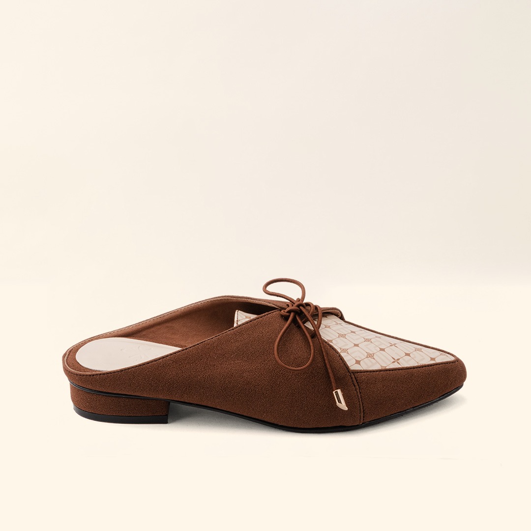 VIVI NICI - Tara Sepatu Mules Wanita Hak 2 Cm (Free Scarf)