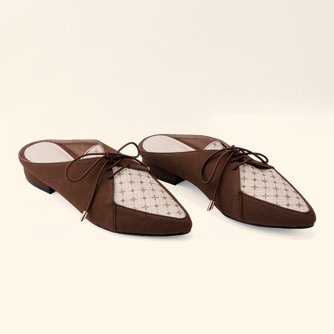 VIVI NICI - Tara Sepatu Mules Wanita Hak 2 Cm (Free Scarf)