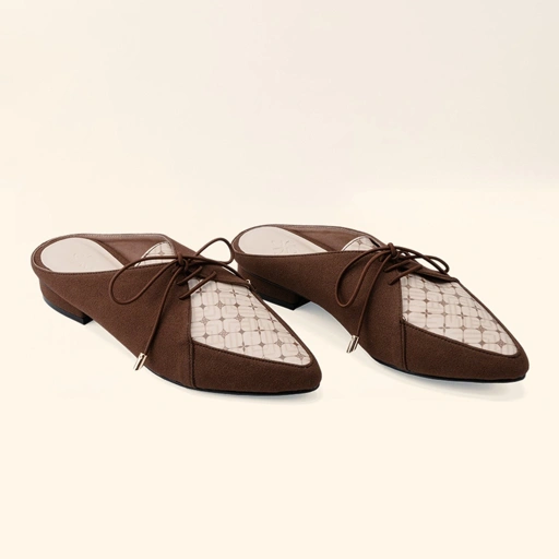 VIVI NICI - Tara Sepatu Mules Wanita Hak 2 Cm (Free Scarf)
