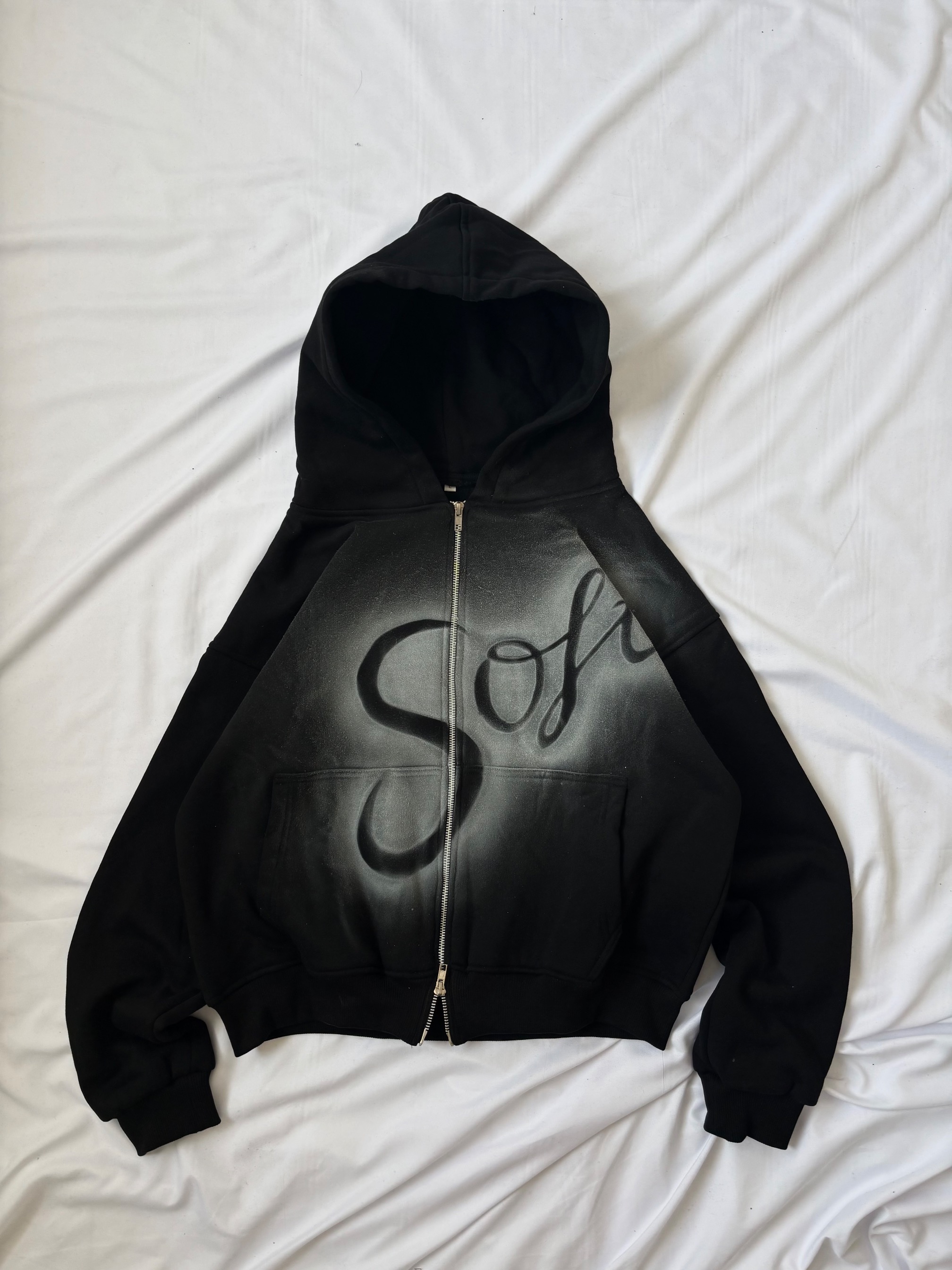 [Pre - Order] SOFT Black Double Zipper Hoodie - MyInk