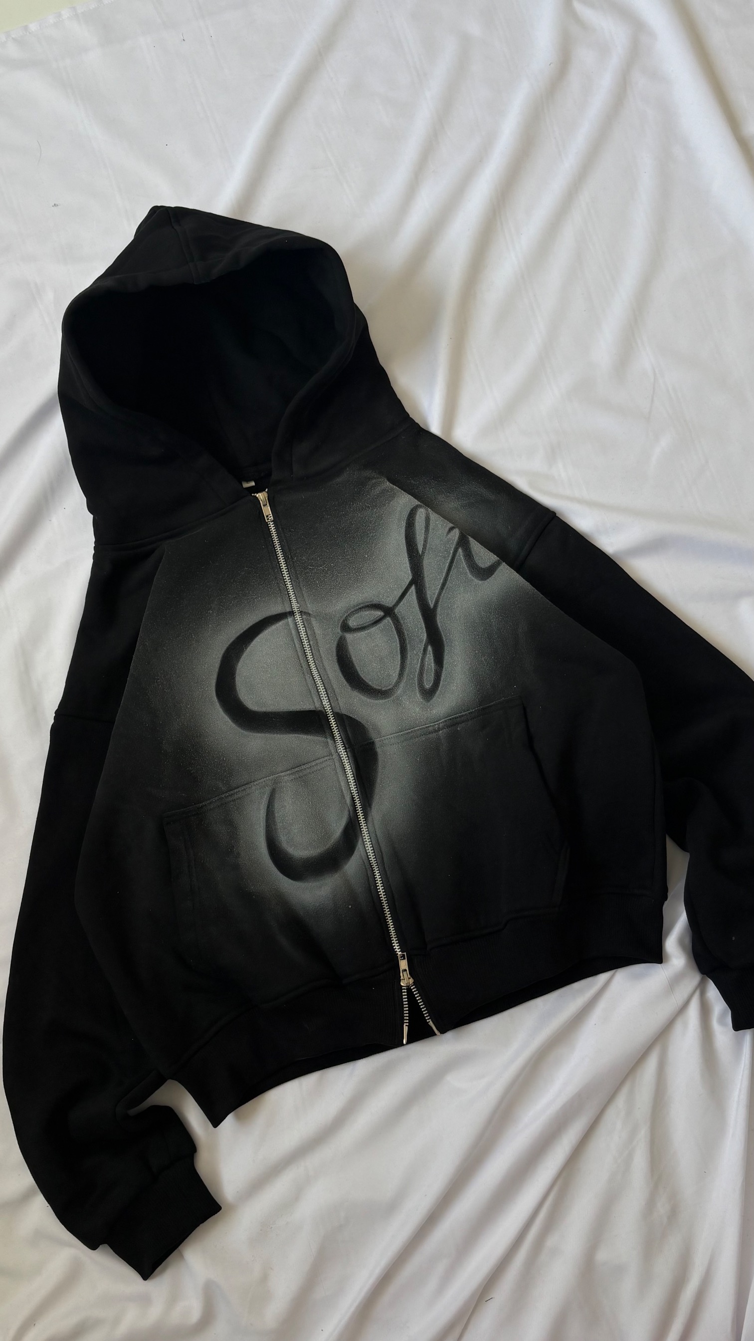 [Pre - Order] SOFT Black Double Zipper Hoodie - MyInk