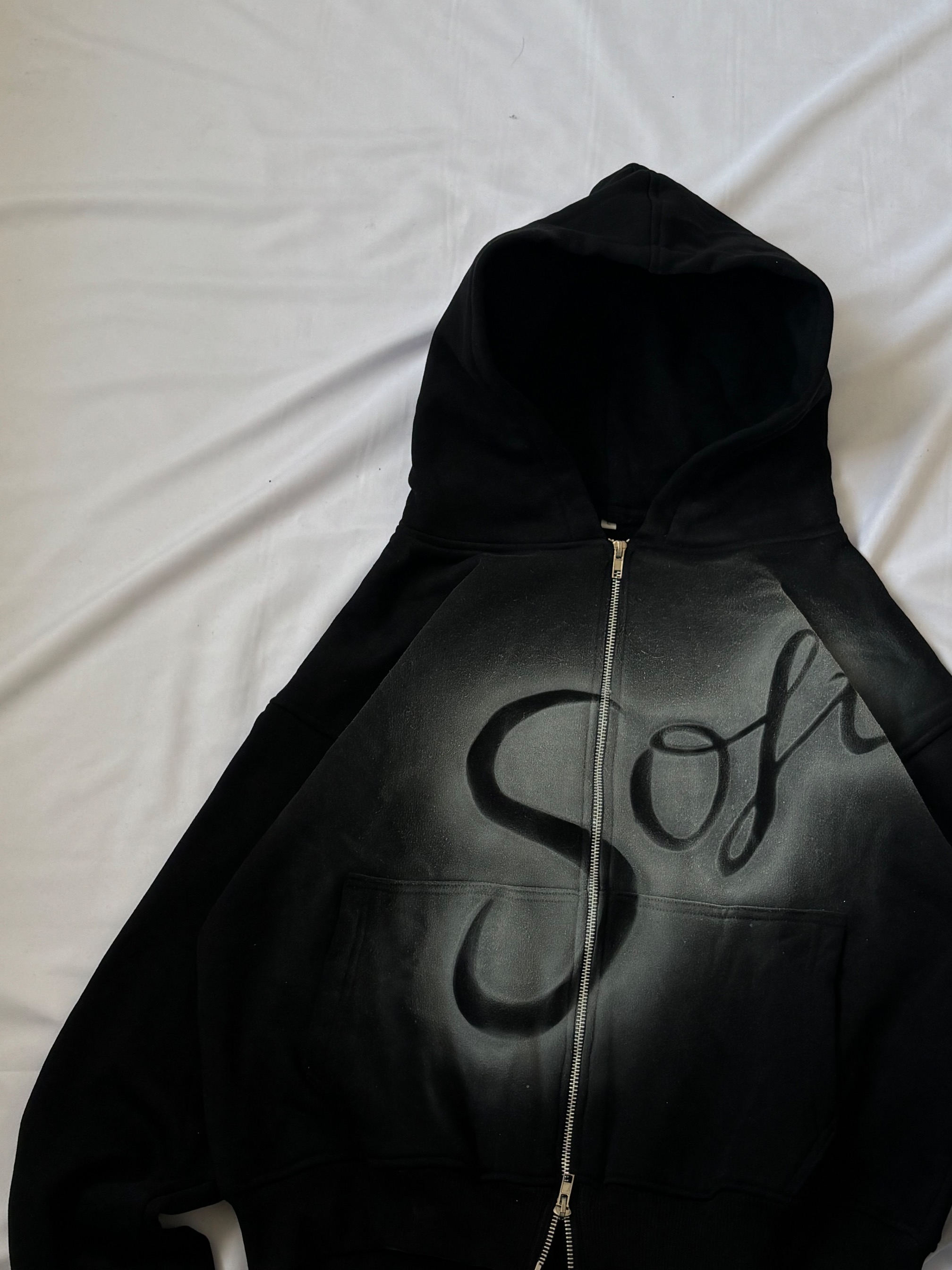[Pre - Order] SOFT Black Double Zipper Hoodie - MyInk