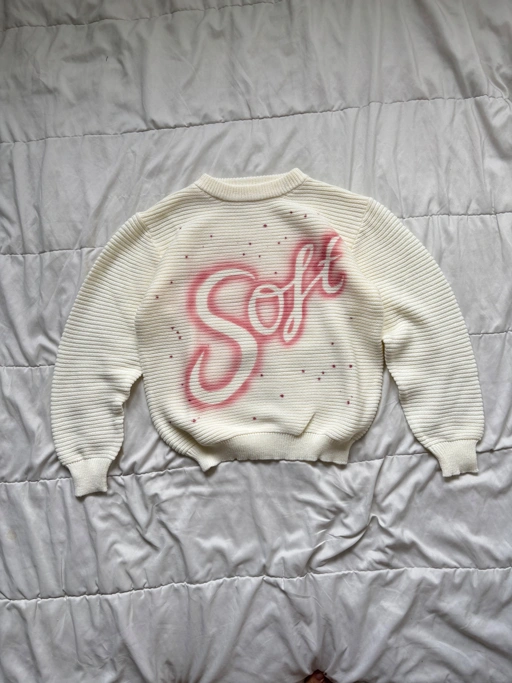 Image of [Pre-Order] Custom knittwear white  LANY Soft Pink - MyInk