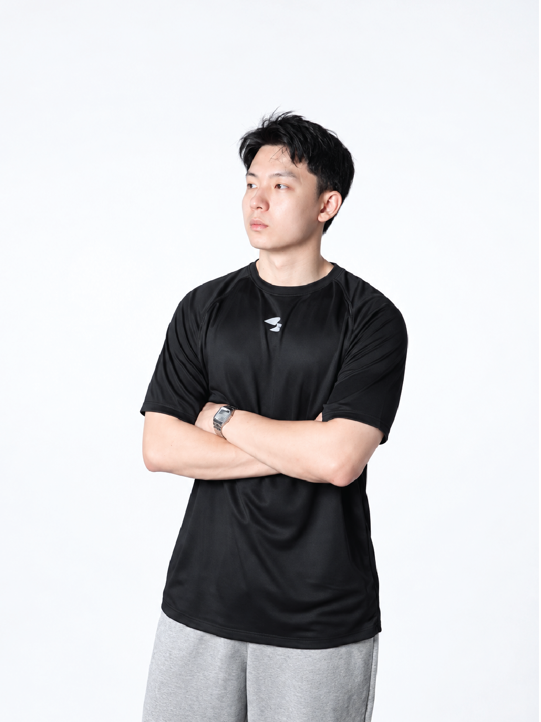 Saiber - Kaos Running Dry Fit Baju Olahraga Lari Pria Gym Pakaian Sport Lengan Pendek Pria