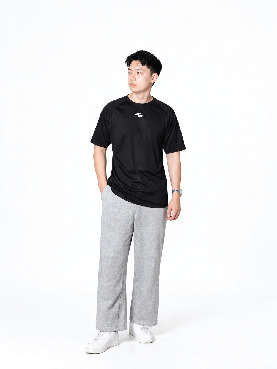 Saiber - Kaos Running Dry Fit Baju Olahraga Lari Pria Gym Pakaian Sport Lengan Pendek Pria
