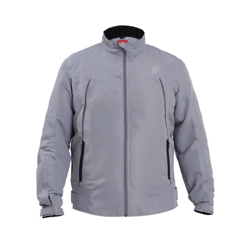 Image of Saiber - Jaket Motor Basic Harian Pria Anti Angin Dengan Ventilasi Reflective Abu Misty