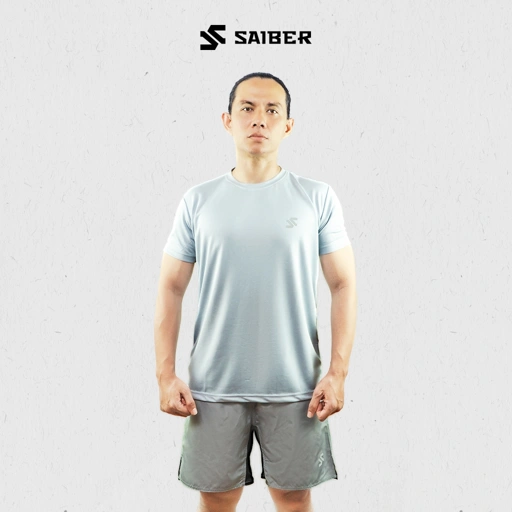 Image of Saiber - Kaos Baju Olahraga Pria T-Shirt Dry Fit Lari Rush n Run Breathable Quickdry