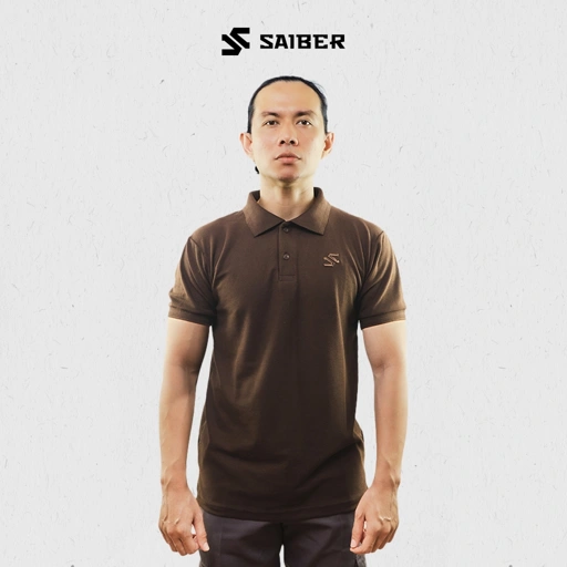 Image of Saiber - Kaos Polo Pria Cotton 24s Premium Kerah Rapi Tidak Melar