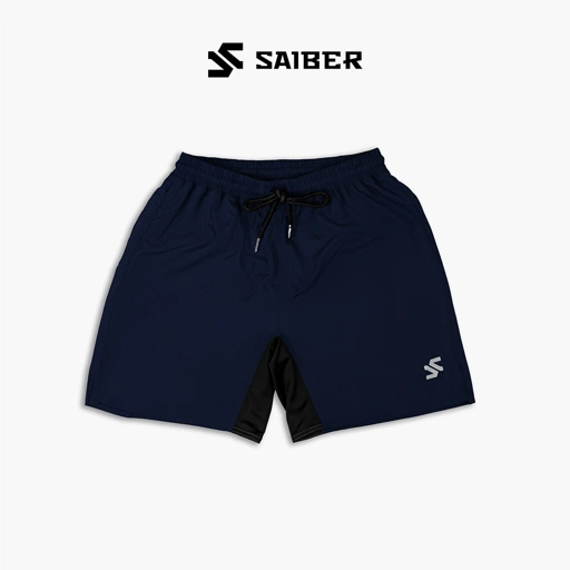 Image of Saiber - Sportswear Basic Short Celana Pendek Olah Raga Dry Fit Lari Running Gym Warna Navy