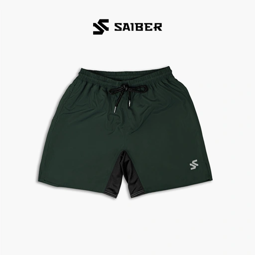 Image of Saiber - Sportswear Basic Short Celana Pendek Olah Raga Dry Fit Lari Running Gym Warna Army