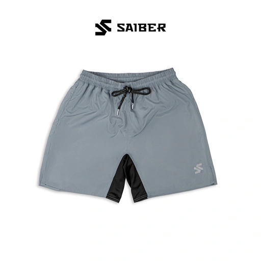 Image of Saiber - Sportswear Basic Short Celana Pendek Olah Raga Dry Fit Lari Running Gym Warna Abu-abu