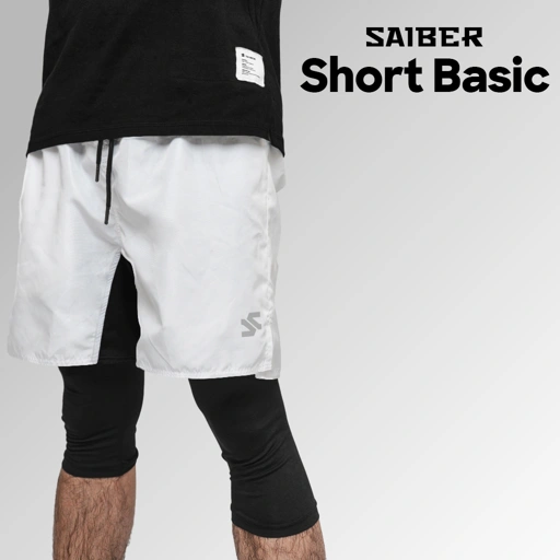 Image of Saiber Basic Short Celana Pendek Olahraga Dry Fit Running Gym – Putih
