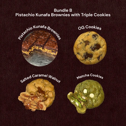 Image of Bundle B - Pistachio Kunafa Brownies with Triple Cookies