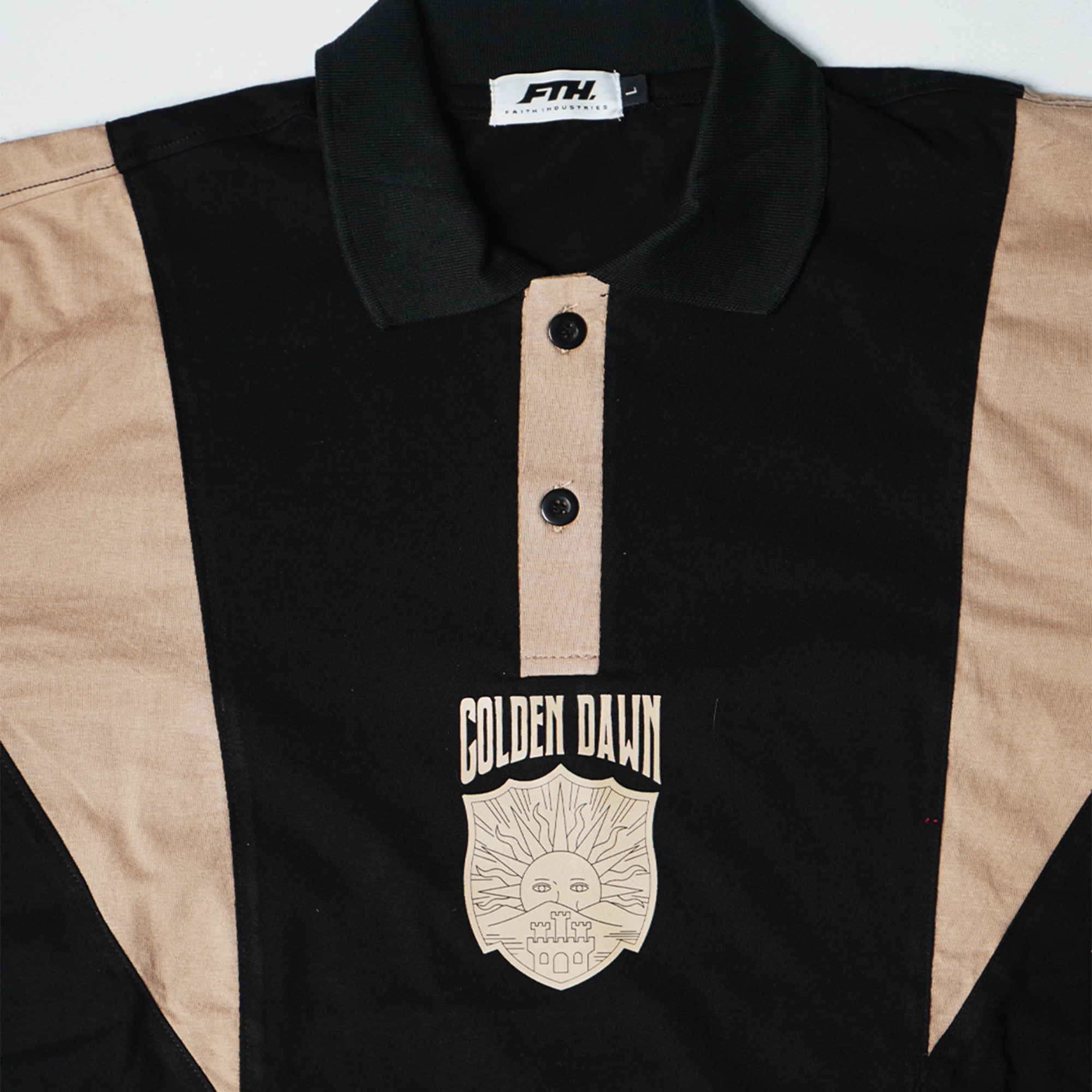 Faith Industries "Golden Dawn" Black Polo Shirt