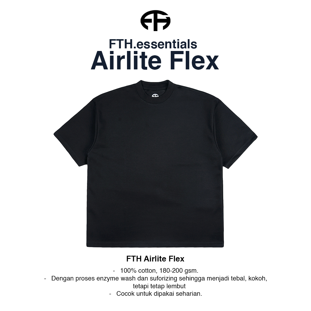 FTHBasic Airlite Flex - Kaos active stretch Polos oversize - Kaos polos active stretch oversize pria