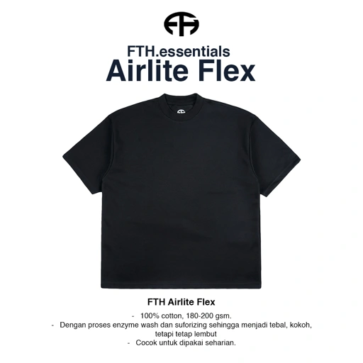 FTHBasic Airlite Flex - Kaos active stretch Polos oversize - Kaos polos active stretch oversize pria