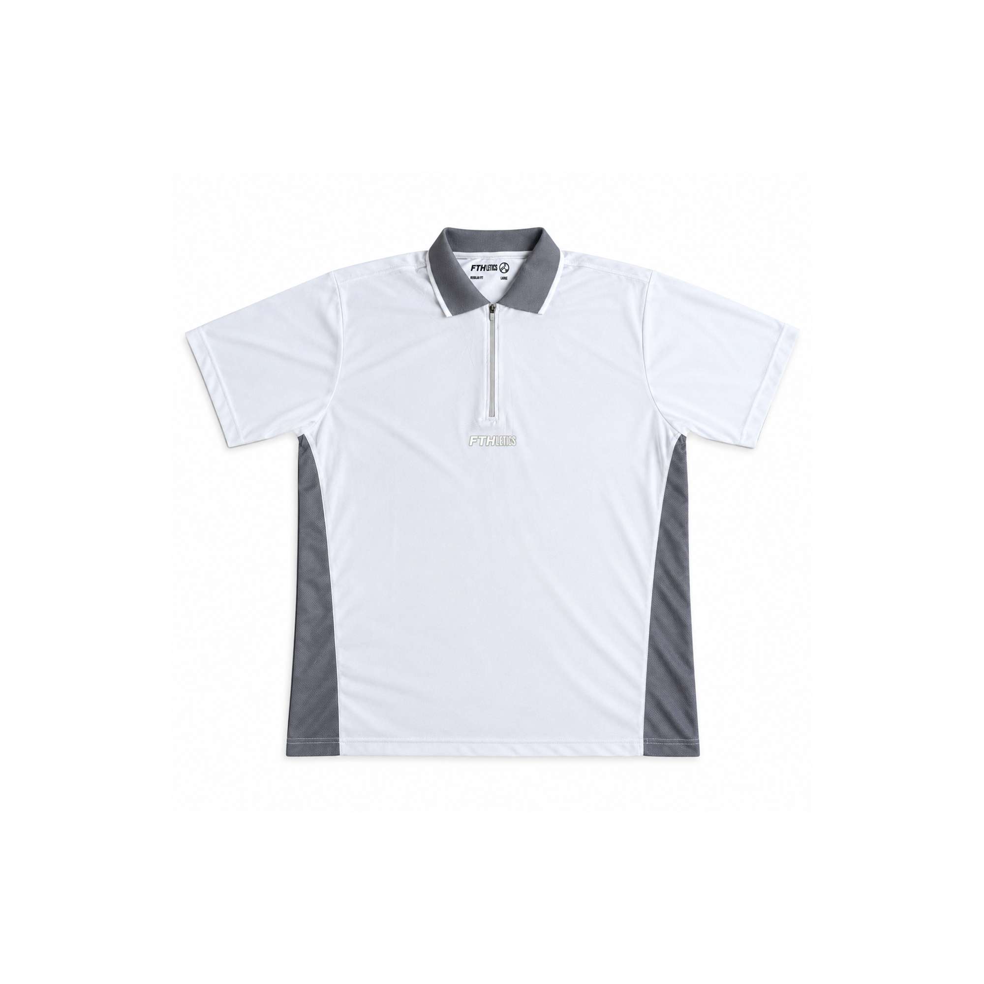 FTHLETICS Apex Polo - Polo Half Zip - Jersey Olahraga - Baju Olahraga - Light Grey