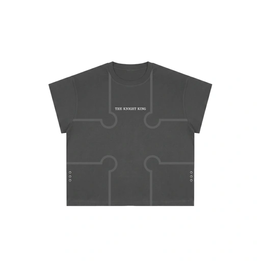 Faith Industries "The King is Here" Grey Cropped Sleeve T-Shirt