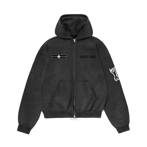 Image of Faith Industries "Knight King" Hoodie Double Zipper Grey