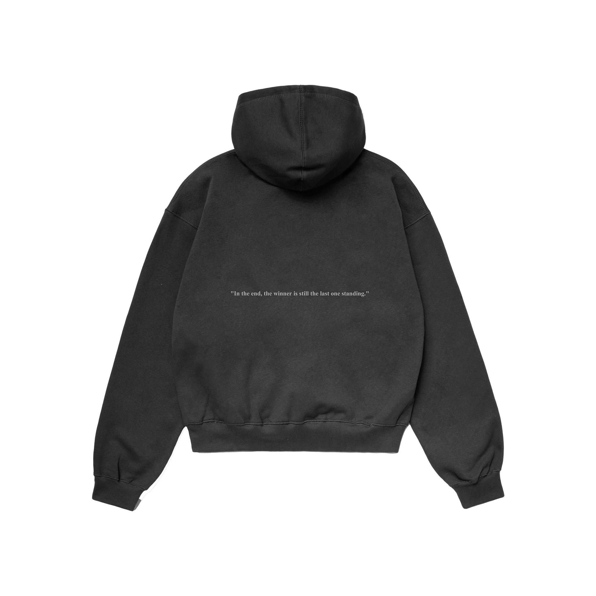 Faith Industries "The Black Swordsman Saga" Grey Washed Boxy Double Zip Hoodie
