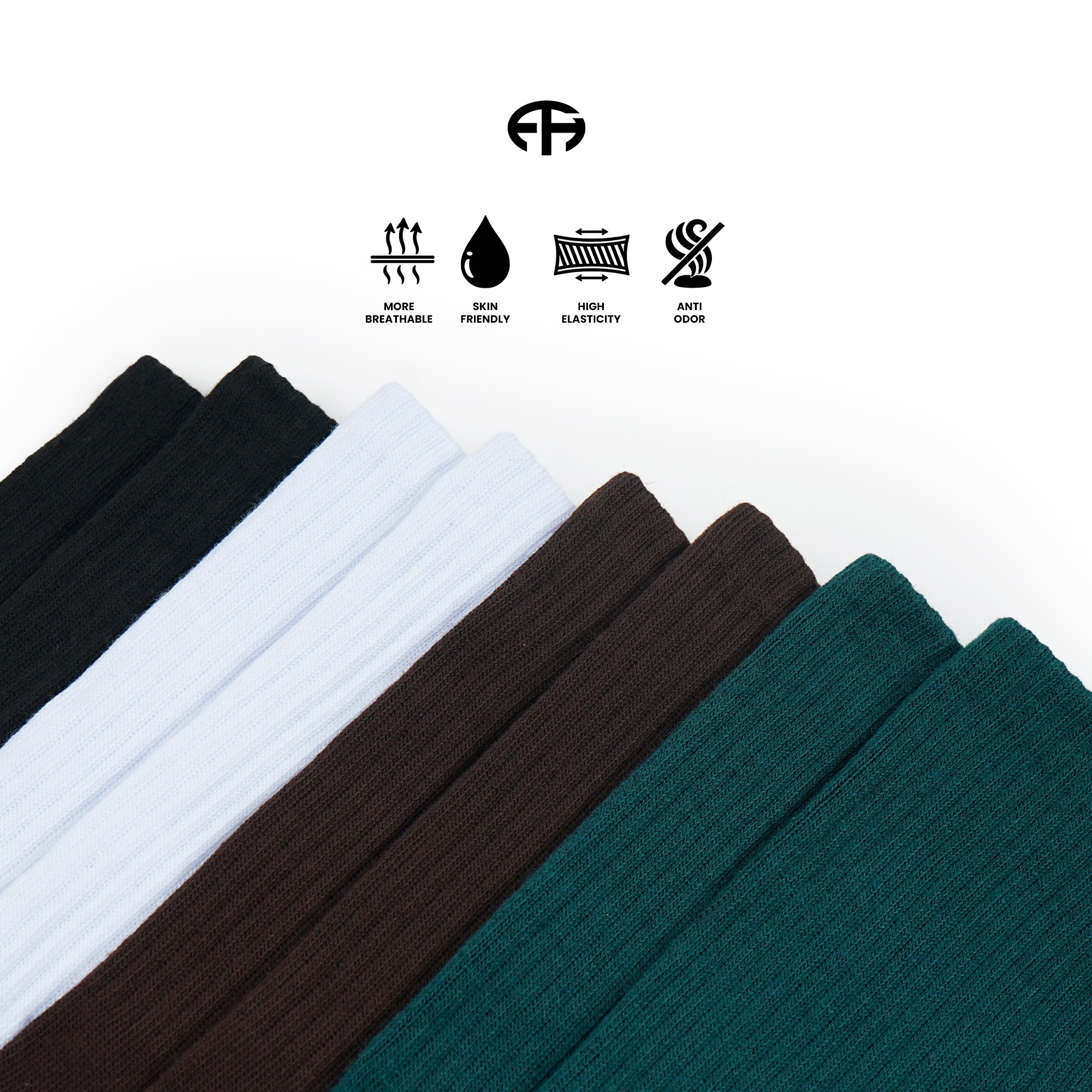 FTHBasic - Kaos kaki Basic Panjang - Kaos kaki polos tebal - Kaos kaki Basic pria wanita