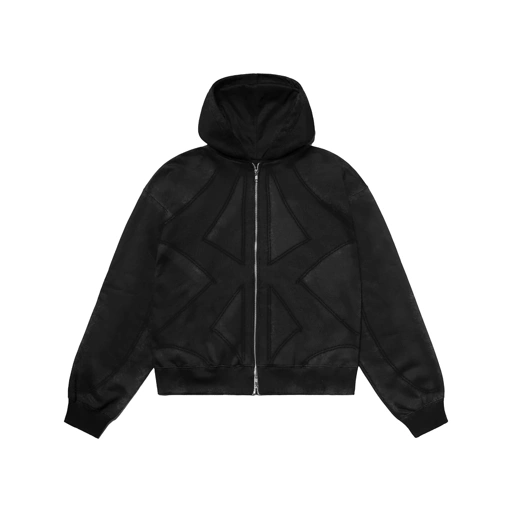 Faith Industries "The Cost of a Dream" Black Washed Boxy Double Zip Hoodie