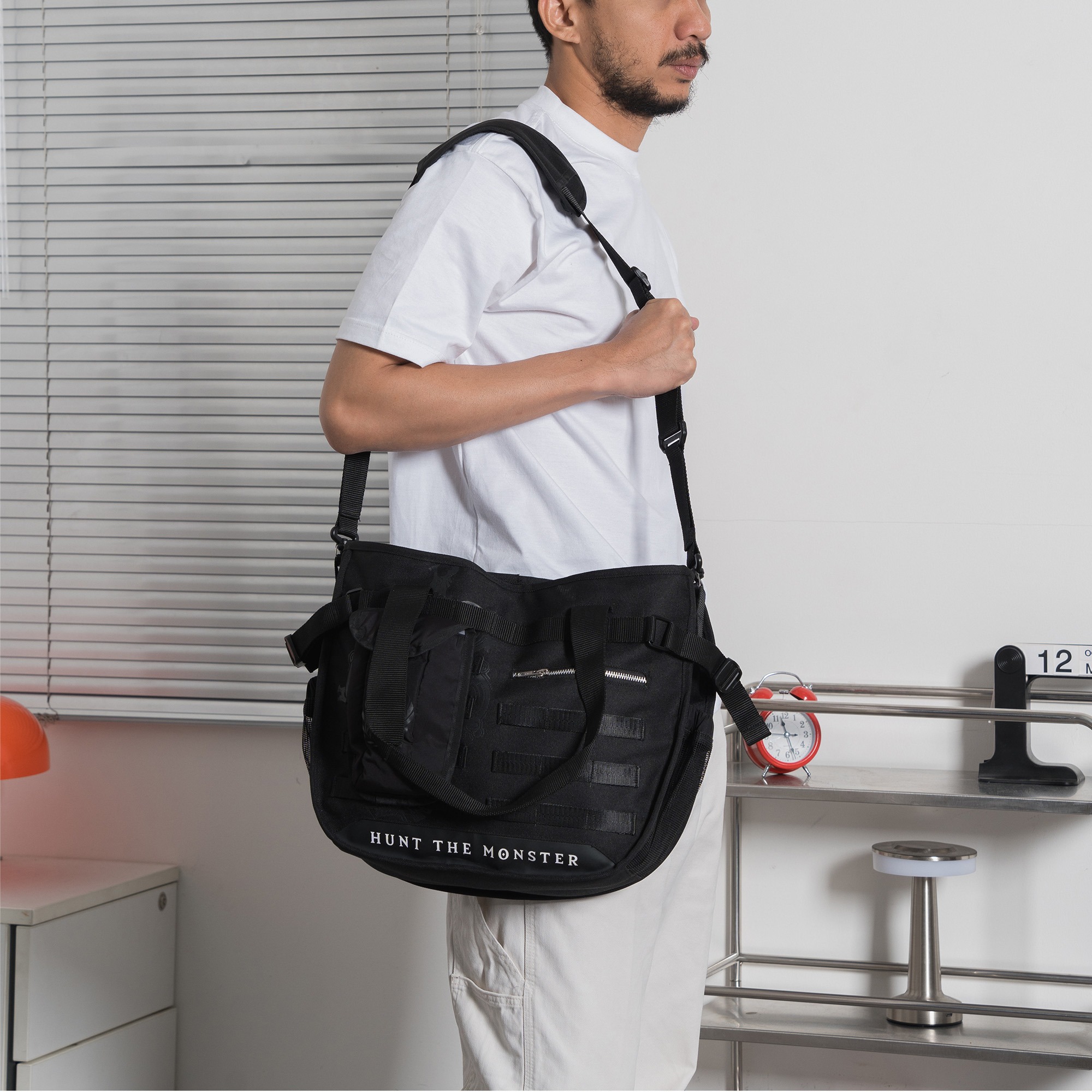 Faith Industries "MH Wilds Armor" Wash Black Totebag