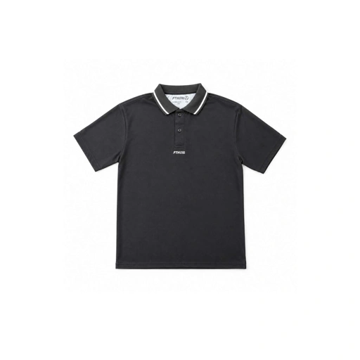 FTHLETICS Crest Polo - Polo Jersey - Polo Olahraga - Sports Polo - Black