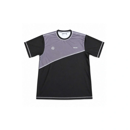FTHLETICS Divide Tee - Running Tee - Jersey Lari - Kaos Olahraga - Sports T-Shirt - Black