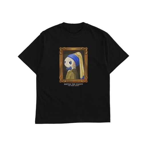 Image of Faith Industries "Hopper With A Pearl Earring" Black Tshirt