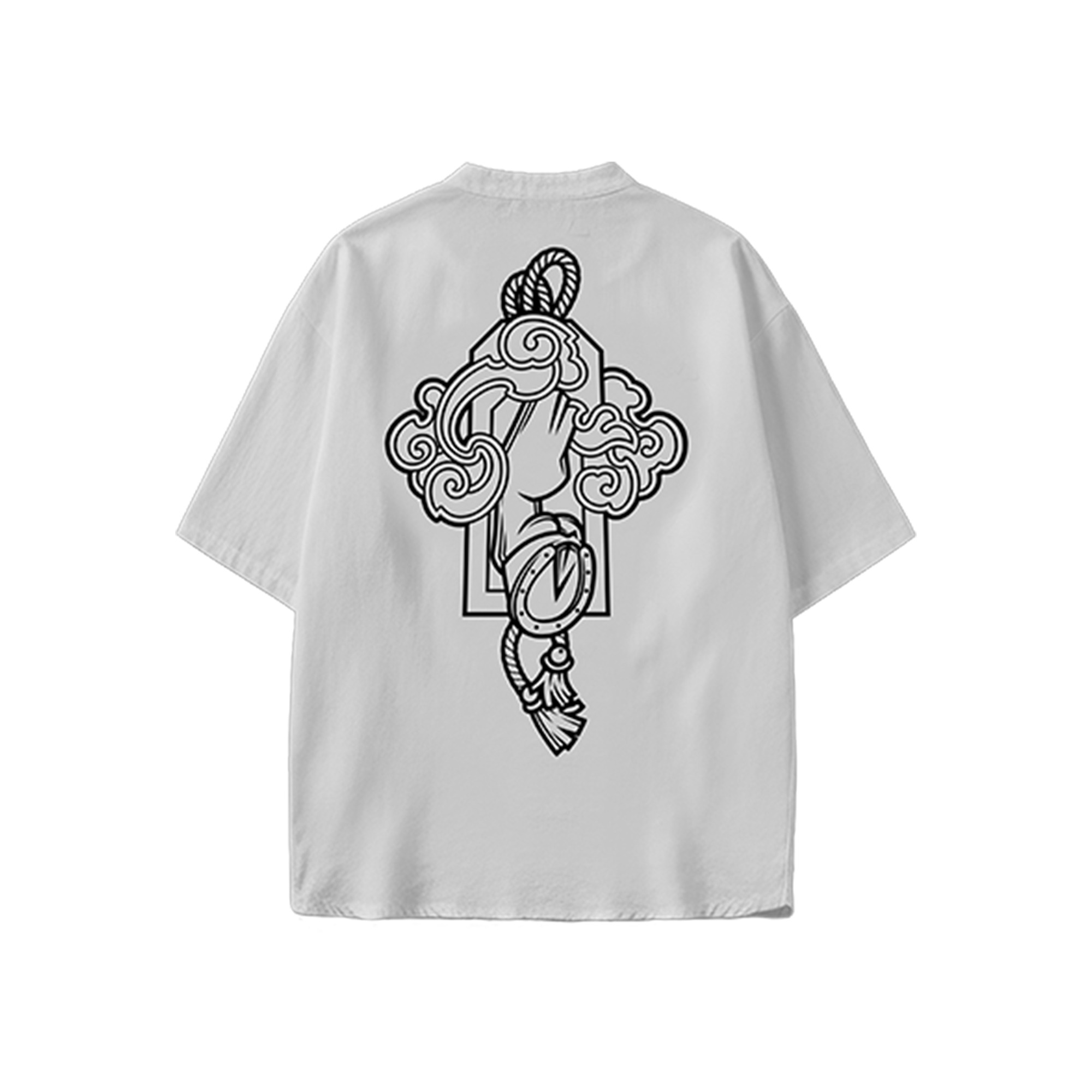 Faith Industries "Year of The Horse" White Cheongsam Shirt