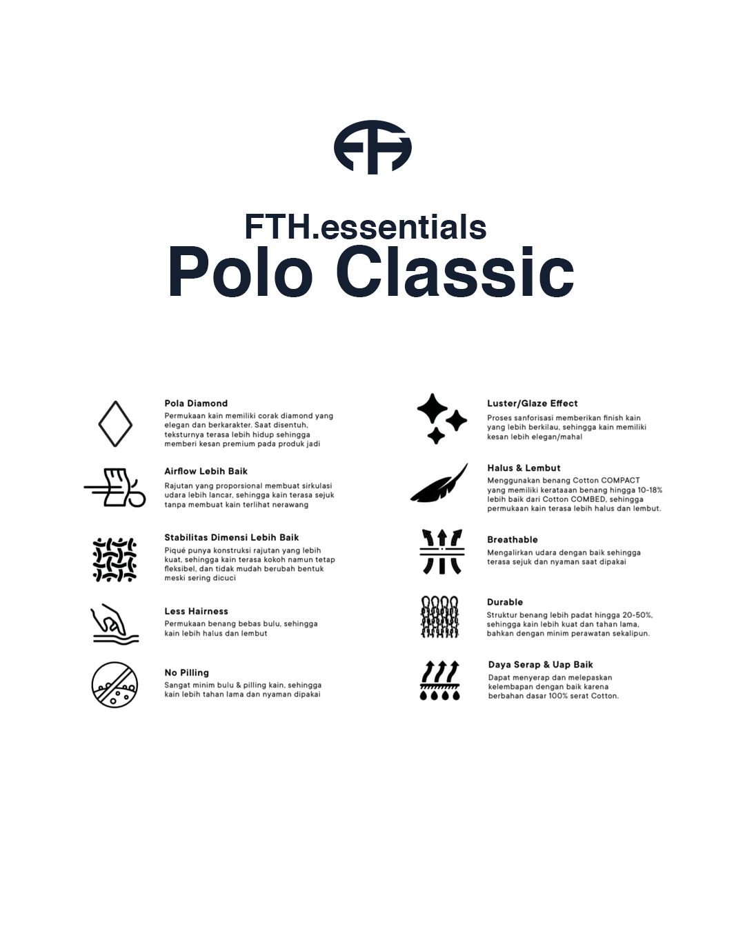 FTHBasic Pique-Classic - Polo shirt - Kaos Polo pria