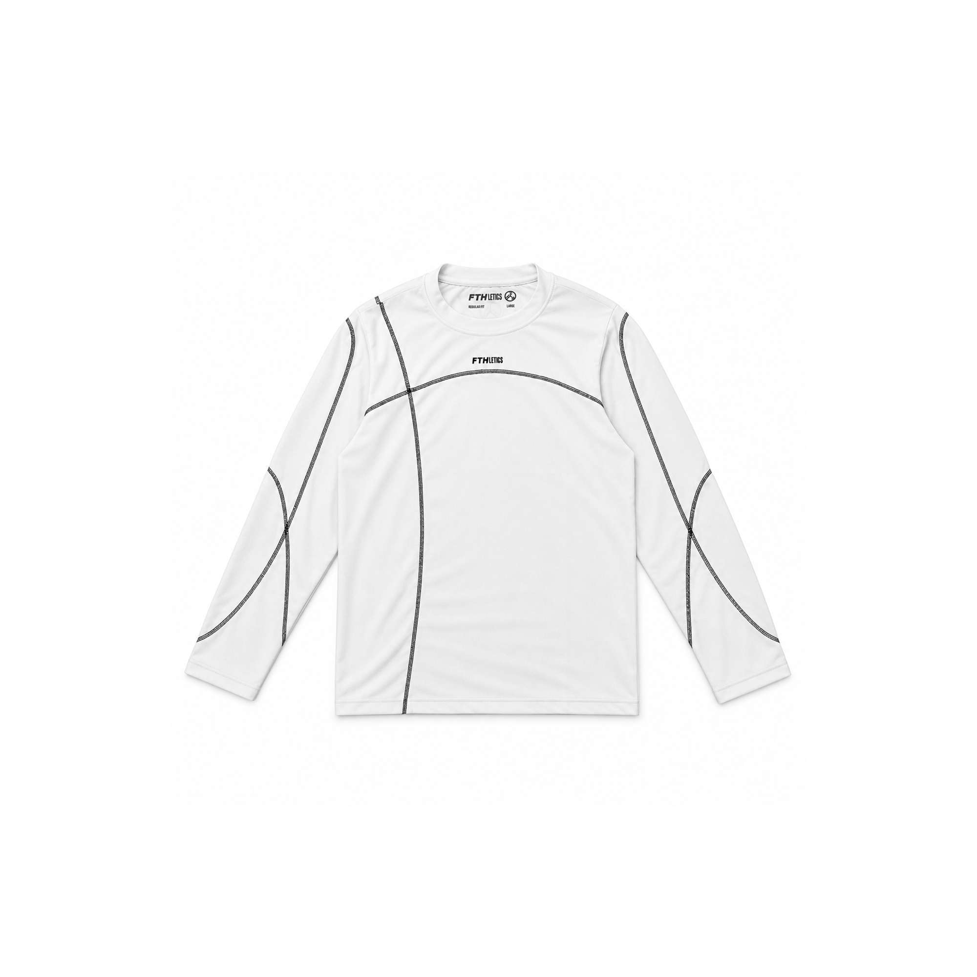 FTHLETICS Stride Long Sleeve - Running Tee - Jersey Lari - Kaos Olahraga - Sports T-Shirt - White