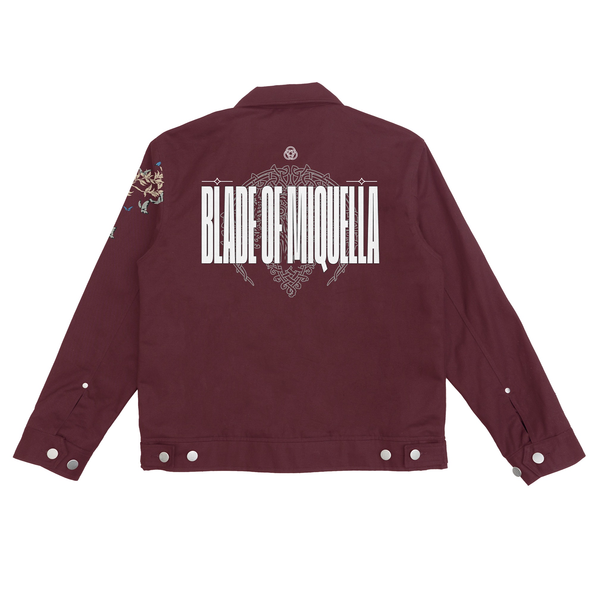 Faith Industries "Scarlet Bloom" Maroon Reversible Work Jacket