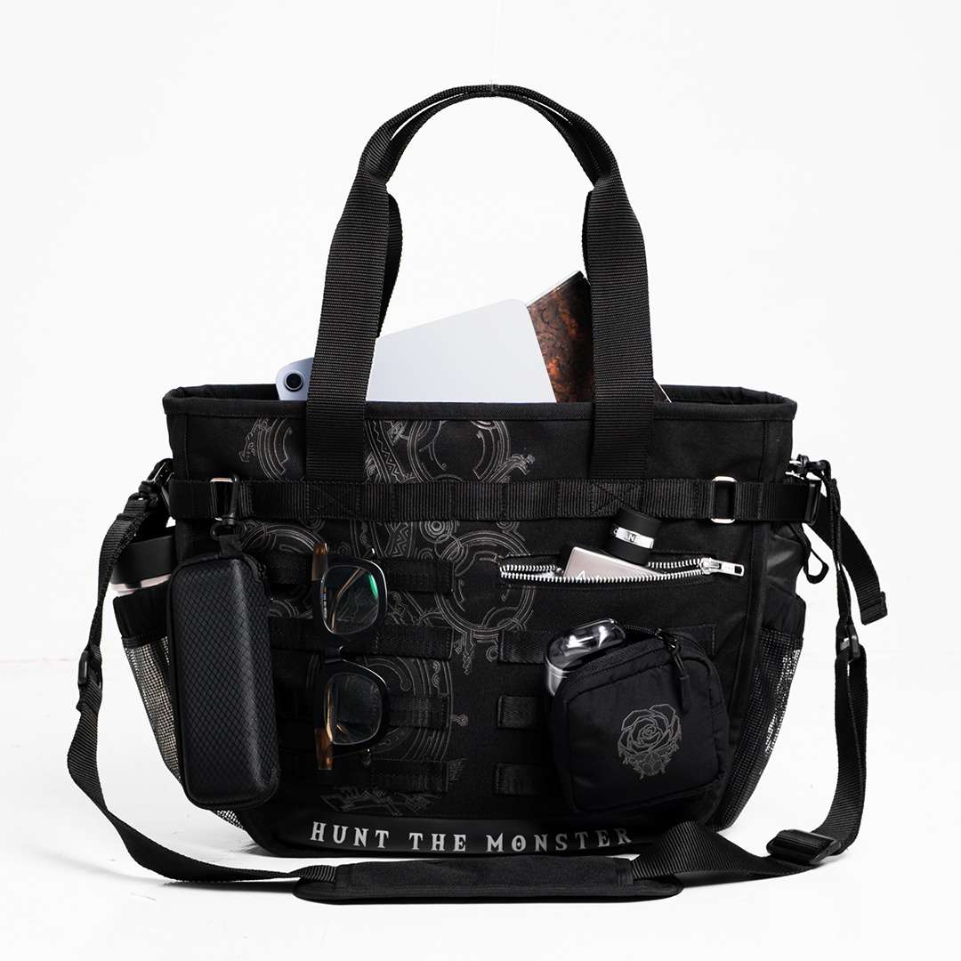 Faith Industries "MH Wilds Armor" Wash Black Totebag