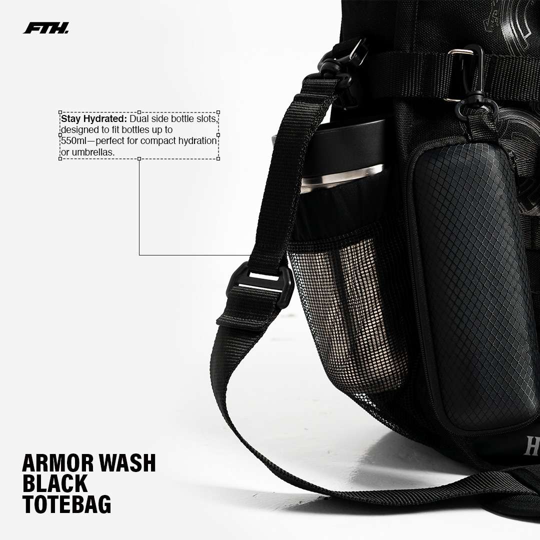 Faith Industries "MH Wilds Armor" Wash Black Totebag