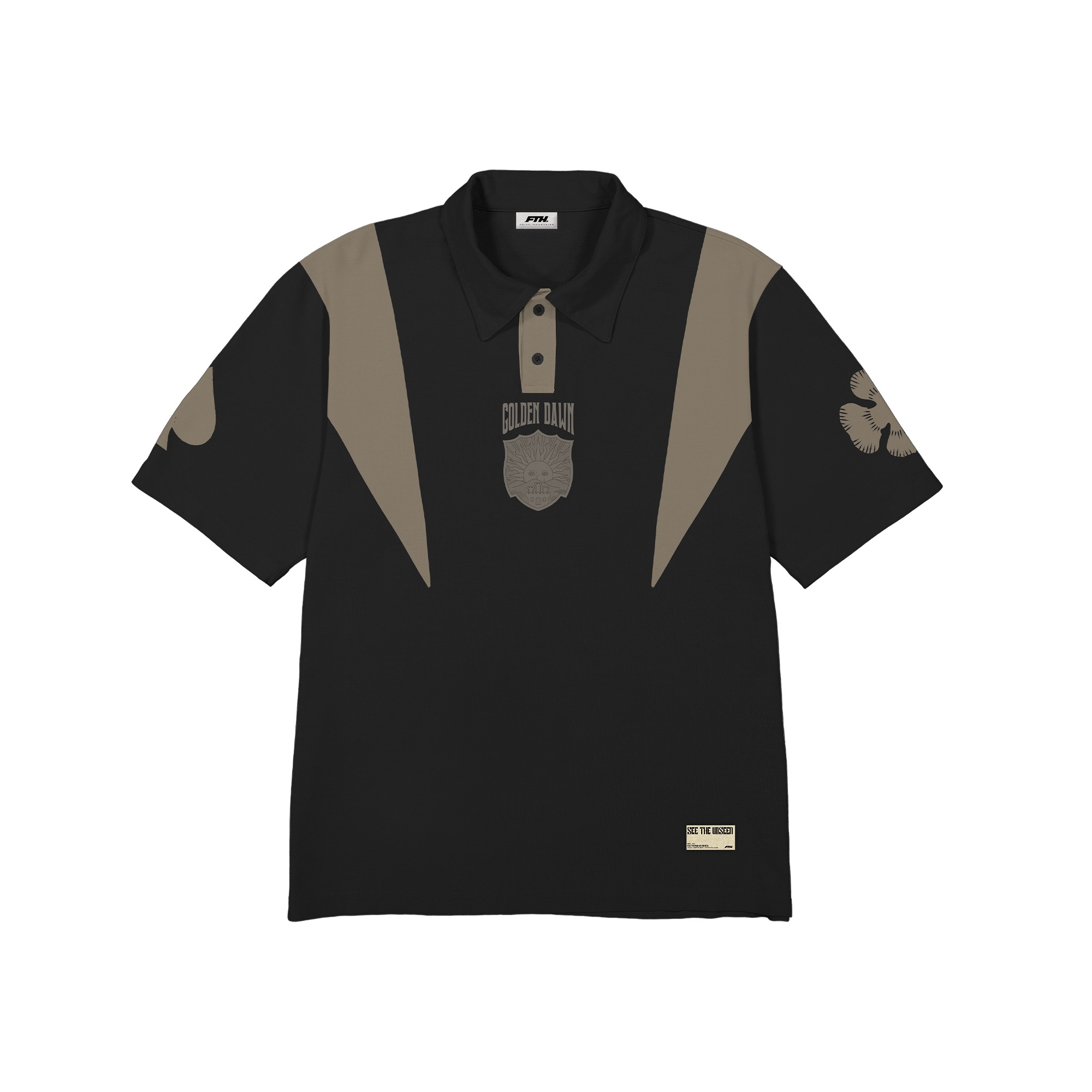 Faith Industries "Golden Dawn" Black Polo Shirt