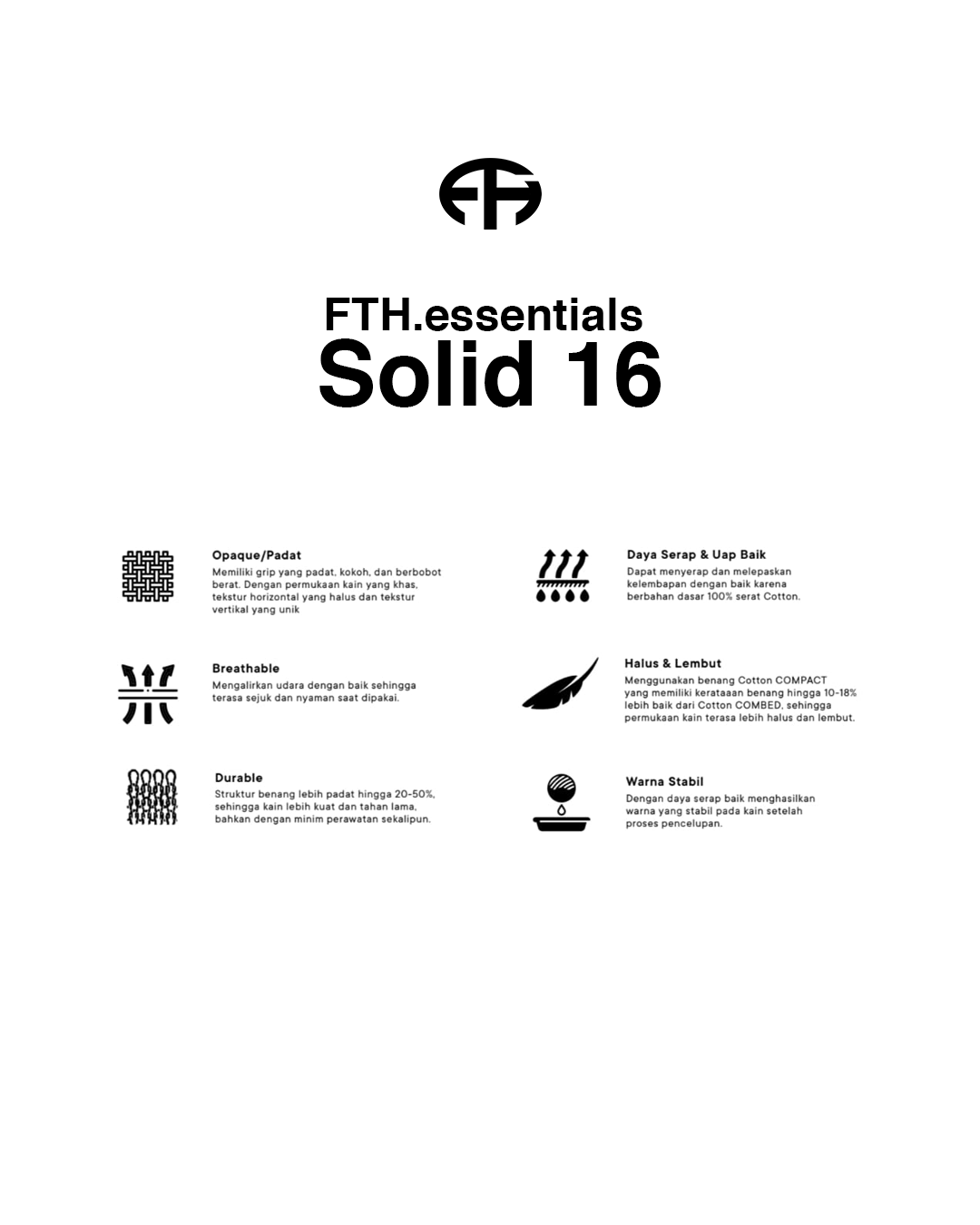 FTHBasic Solid-16 - Kaos oversize Polos Cotton 16s - Kaos oversize Polos pria