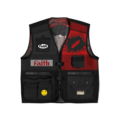 Image of Faith Industries "I'll Be In Charge Of The Heroics" Black Vest Jacket