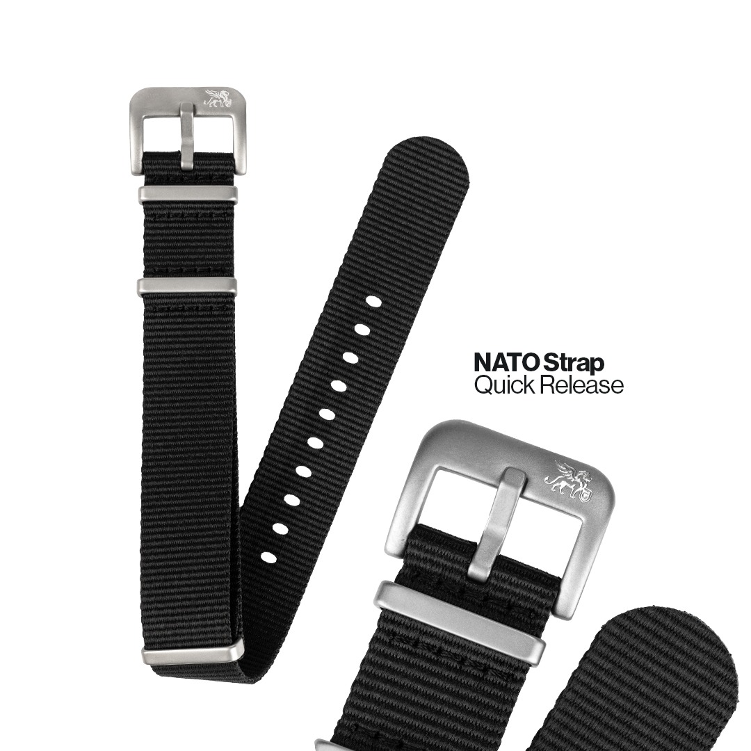Tali Strap Nato Canvas Black Silver G-Army Original
