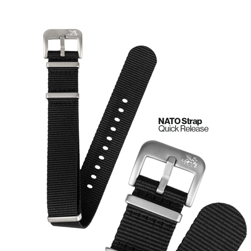 Image of Tali Strap Nato Canvas Black Silver G-Army Original