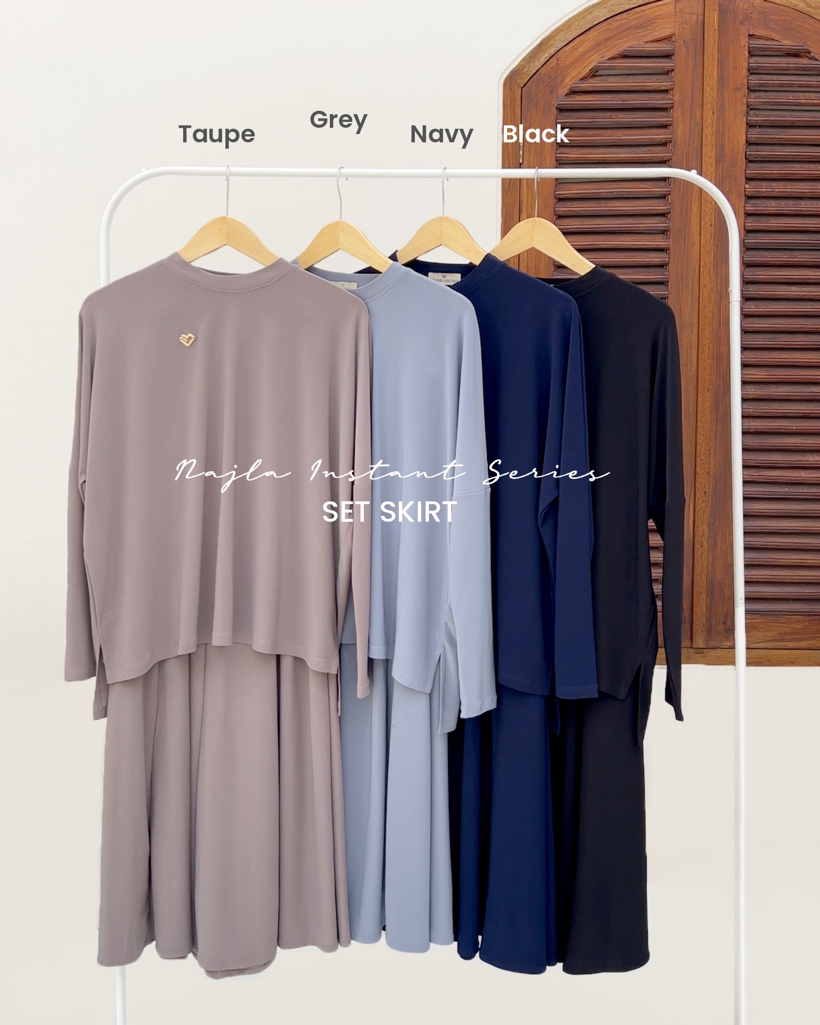 Najla Instant Series - Set Batwing Blouse, Culotte, and Skirt 