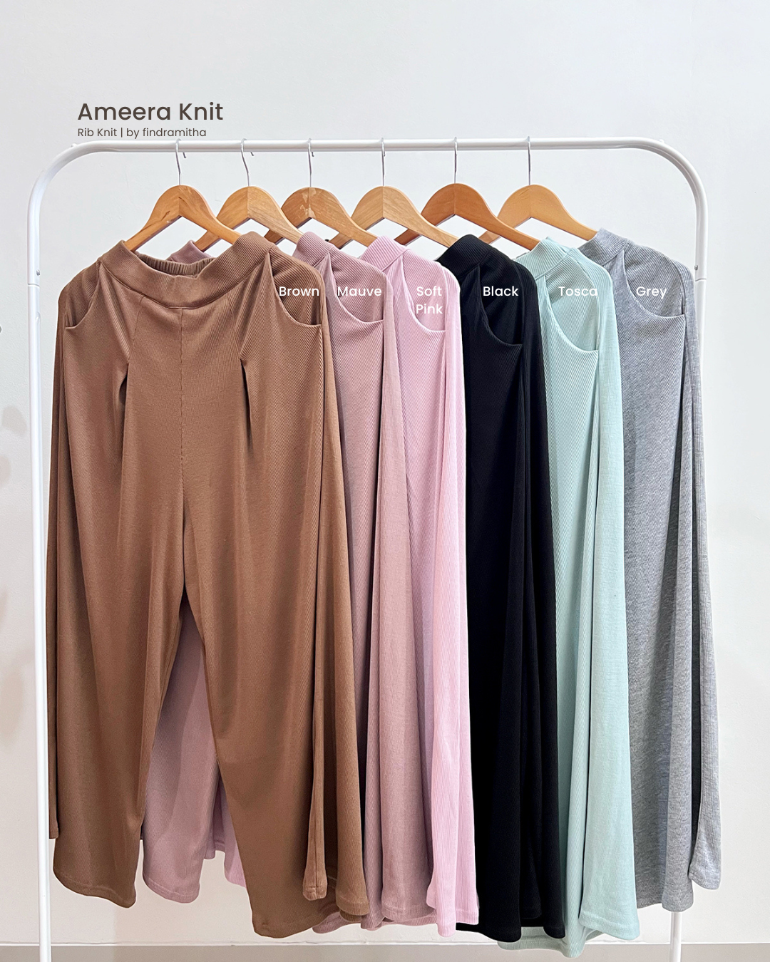 Ameera Knit Set - Batwing Blouse & Culotte