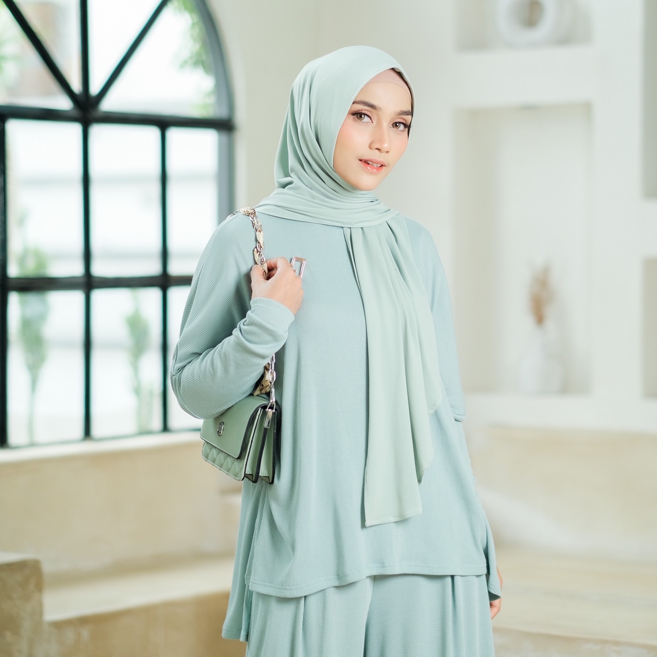 Ameera Knit Set - Batwing Blouse & Culotte