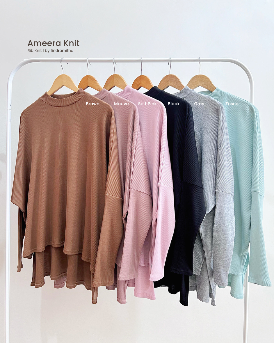 Ameera Knit Set - Batwing Blouse & Culotte