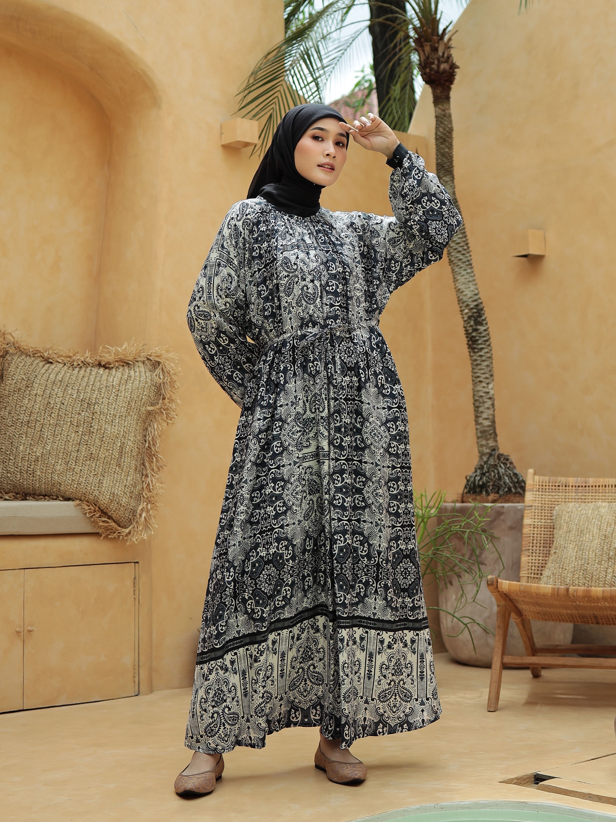 Clara Dress - Navy Ivory
